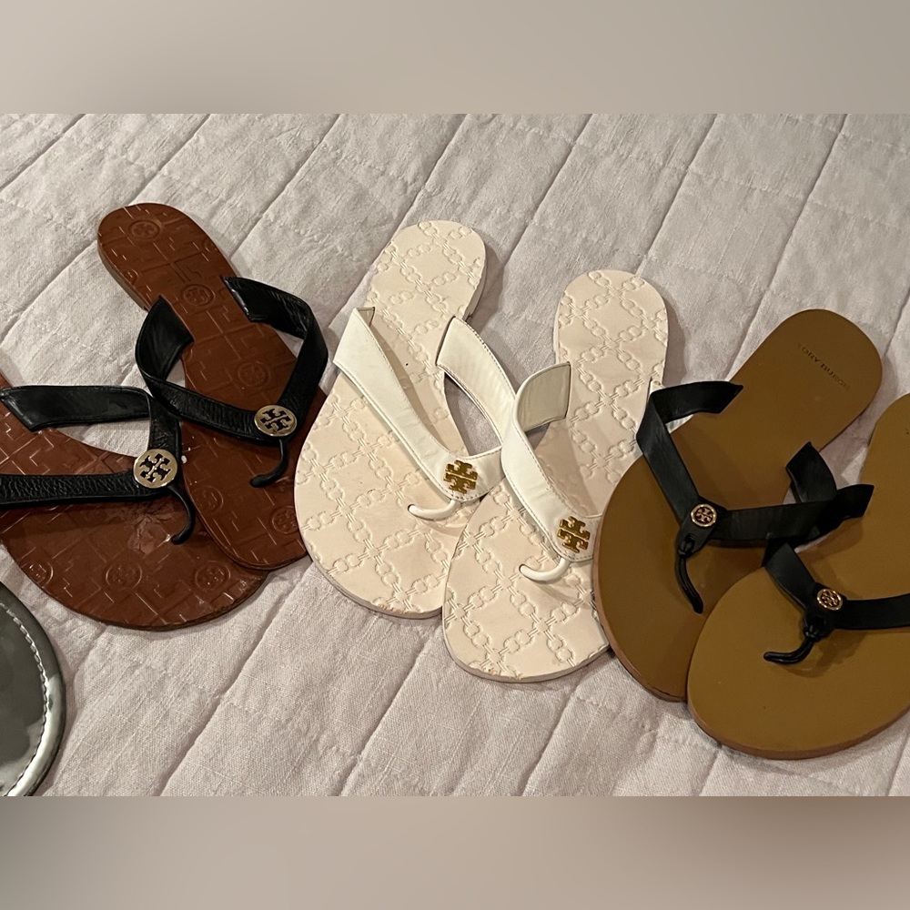 Lot of Tory Burch gently used thong sandals